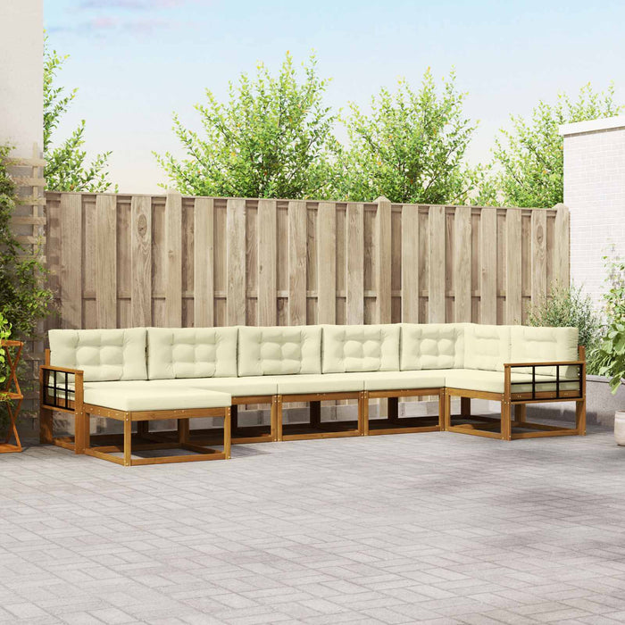 Set de canapele de exterior cu pernă 7 pcs Natural și Crem - WALTI WALTI