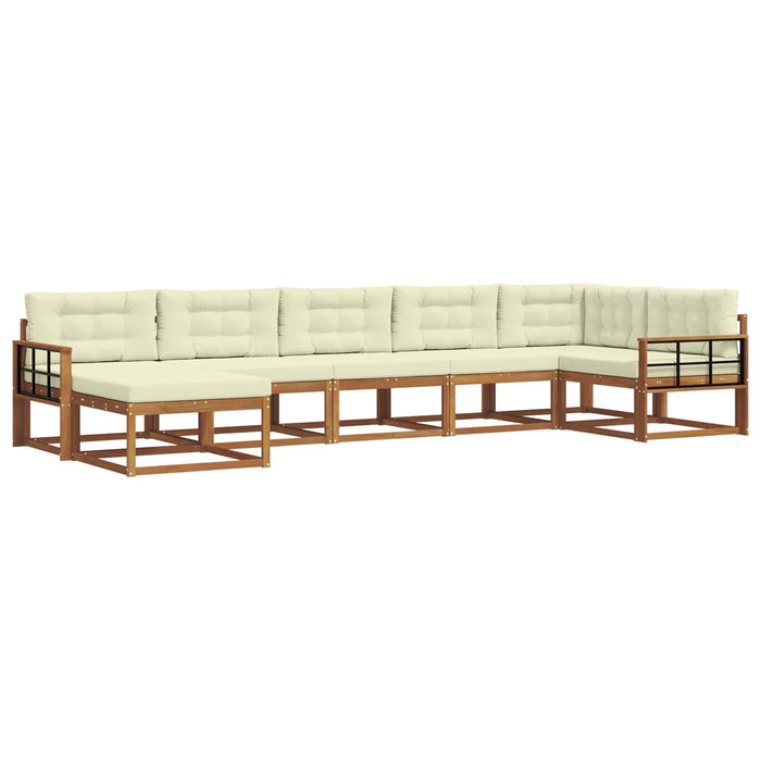 Set de canapele de exterior cu pernă 7 pcs Natural și Crem - WALTI WALTI