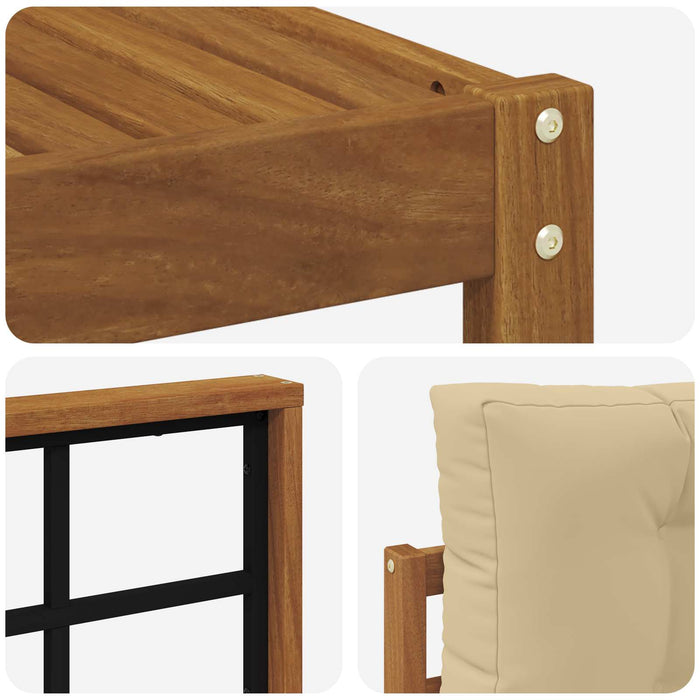 Set de canapele de exterior cu pernă 7 pcs Natural și Bej WALTI