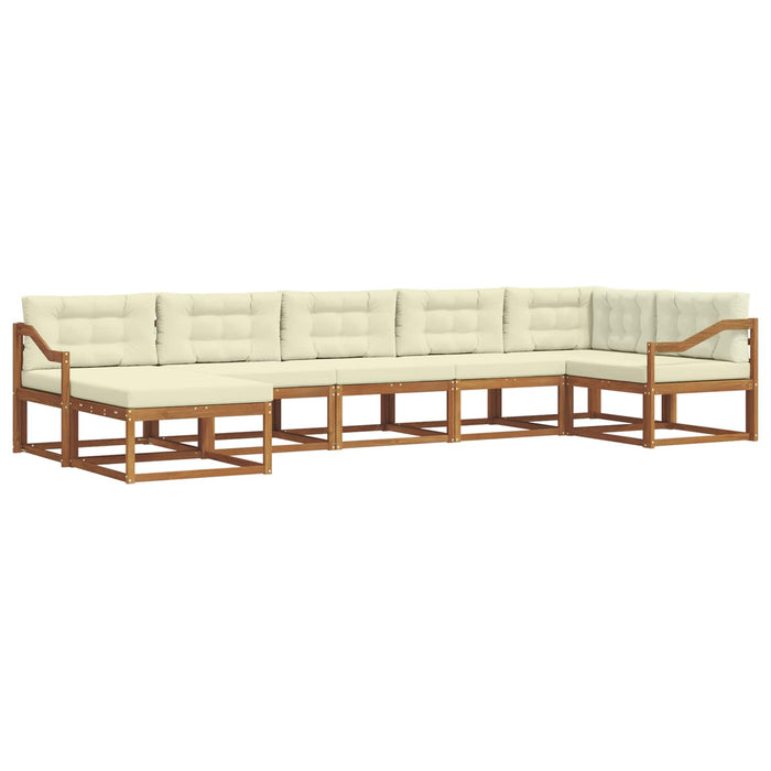 Set de canapele de exterior cu pernă 7 pcs Natural și Crem - WALTI WALTI