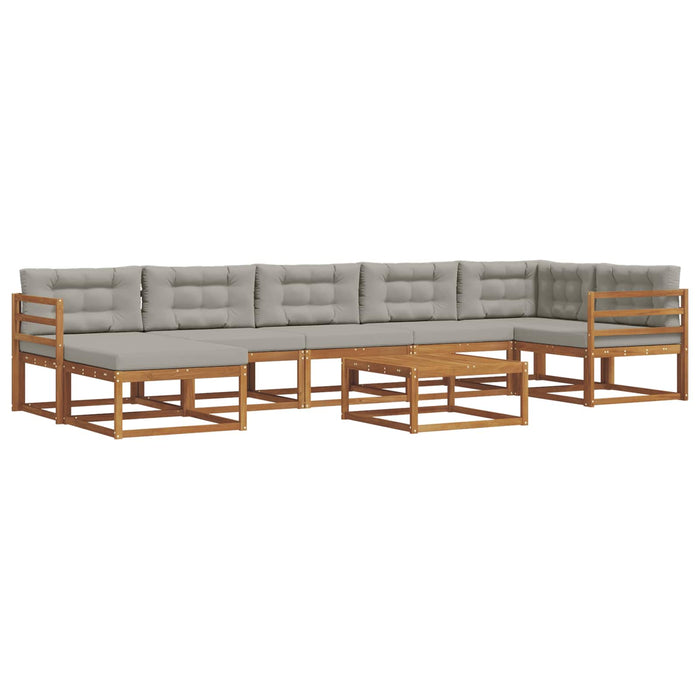 Set de canapele de exterior 8 pcs Gri natural și deschis WALTI