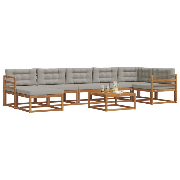 Set de canapele de exterior 8 pcs Gri natural și deschis WALTI
