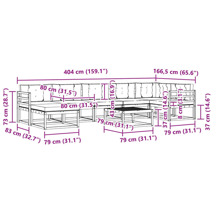 Set de canapele de exterior cu pernă 8 pcs Natural și Antracit - WALTI WALTI