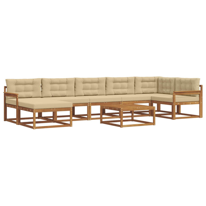 Set de canapele de exterior cu pernă 8 pcs Natural și Bej WALTI