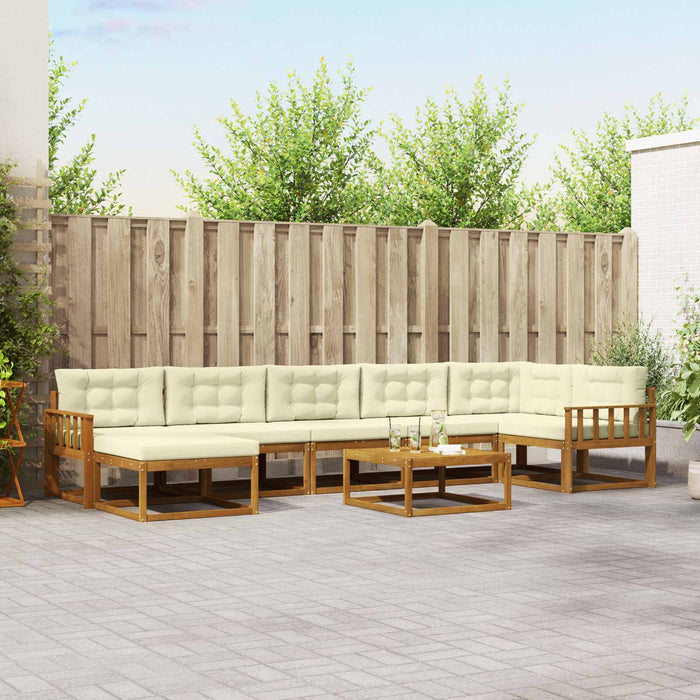 Set de canapele de exterior cu pernă 8 pcs Natural și Crem - WALTI WALTI