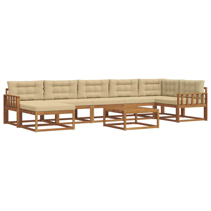 Set de canapele de exterior cu pernă 8 pcs Natural și Bej WALTI