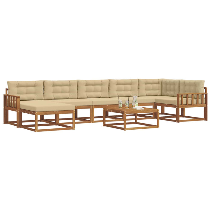 Set de canapele de exterior cu pernă 8 pcs Natural și Bej WALTI