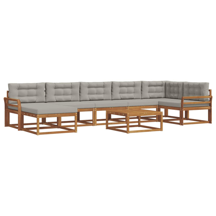 Set de canapele de exterior 8 pcs Gri natural și deschis WALTI