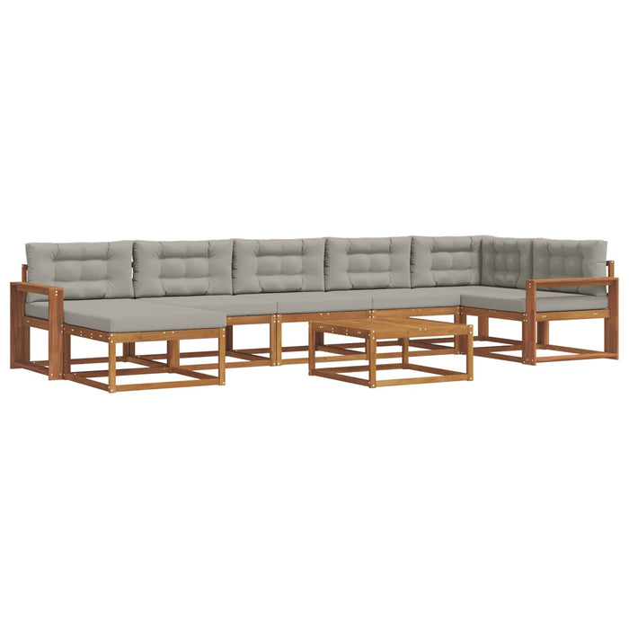Set de canapele de exterior 8 pcs Gri natural și deschis WALTI