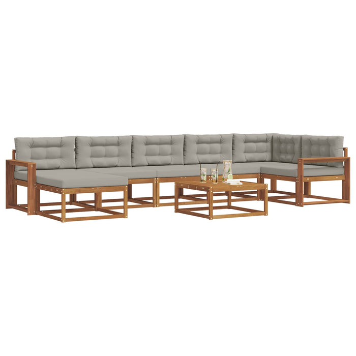 Set de canapele de exterior 8 pcs Gri natural și deschis WALTI