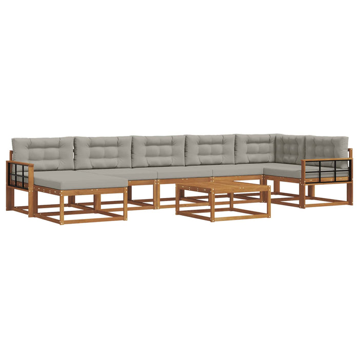 Set de canapele de exterior 8 pcs Gri natural și deschis WALTI