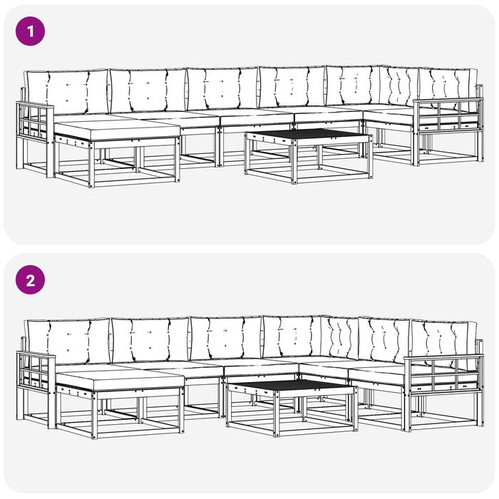 Set de canapele de exterior cu pernă 8 pcs Natural și Antracit - WALTI WALTI
