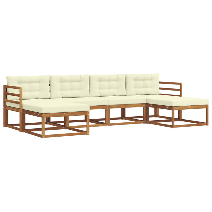 Set de canapele de exterior cu pernă 6 pcs Natural și Crem - WALTI WALTI