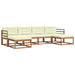 Set de canapele de exterior cu pernă 6 pcs Natural și Crem - WALTI WALTI