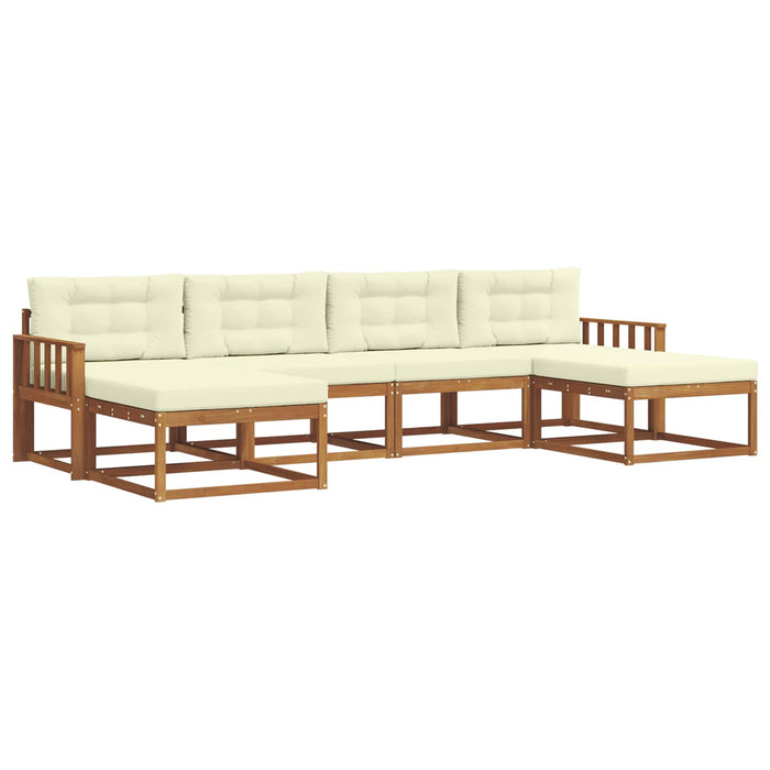 Set de canapele de exterior cu pernă 6 pcs Natural și Crem - WALTI WALTI
