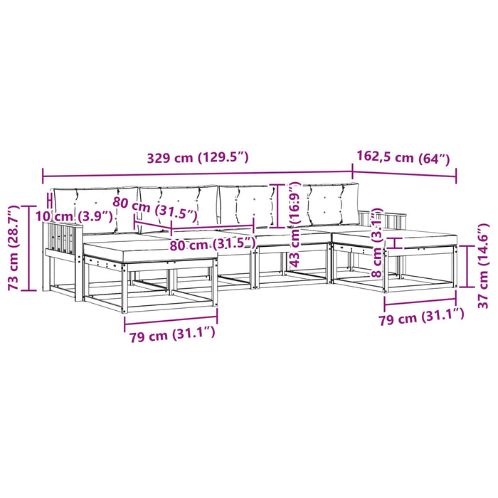 Set de canapele de exterior cu pernă 6 pcs Natural și Antracit - WALTI WALTI