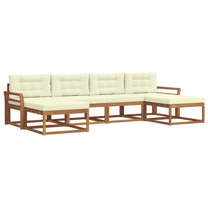 Set de canapele de exterior cu pernă 6 pcs Natural și Crem - WALTI WALTI
