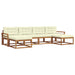 Set de canapele de exterior cu pernă 6 pcs Natural și Crem - WALTI WALTI