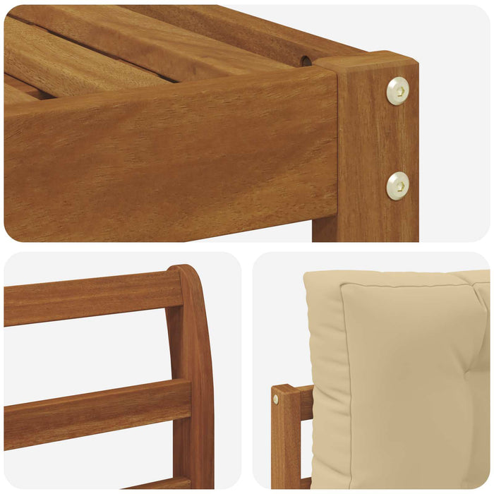 Set de canapele de exterior cu pernă 6 pcs Natural și Bej WALTI