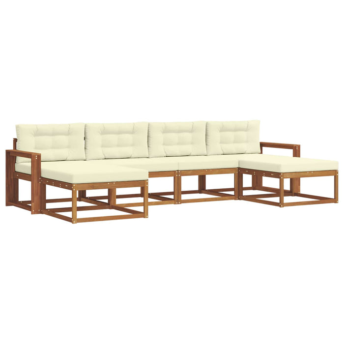 Set de canapele de exterior cu pernă 6 pcs Natural și Crem - WALTI WALTI