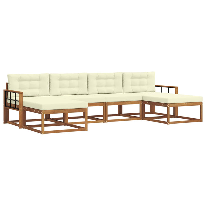 Set de canapele de exterior cu pernă 6 pcs Natural și Crem - WALTI WALTI