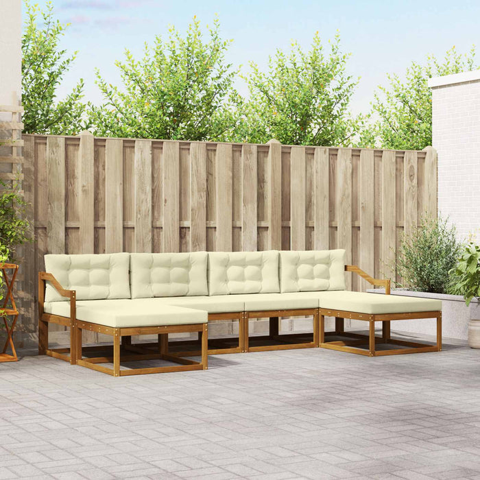 Set de canapele de exterior cu pernă 6 pcs Natural și Crem - WALTI WALTI
