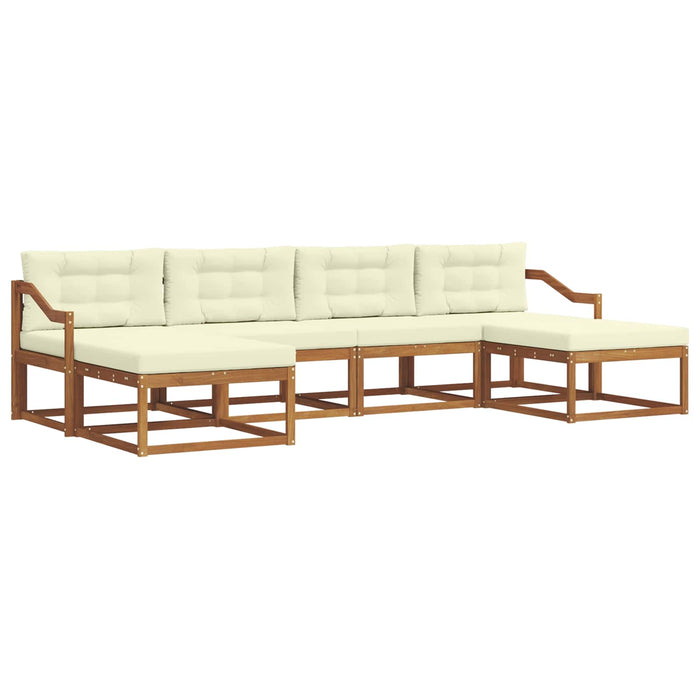 Set de canapele de exterior cu pernă 6 pcs Natural și Crem - WALTI WALTI