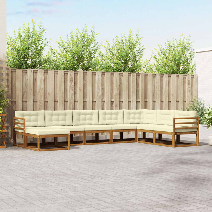 Set de canapele de exterior cu pernă 8 pcs Natural și Crem - WALTI WALTI