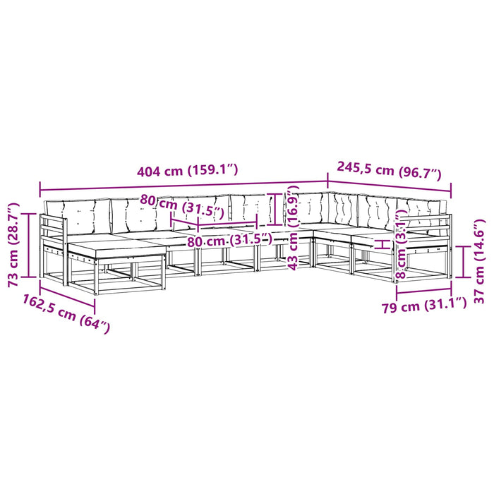 Set de canapele de exterior cu pernă 8 pcs Natural și Crem - WALTI WALTI