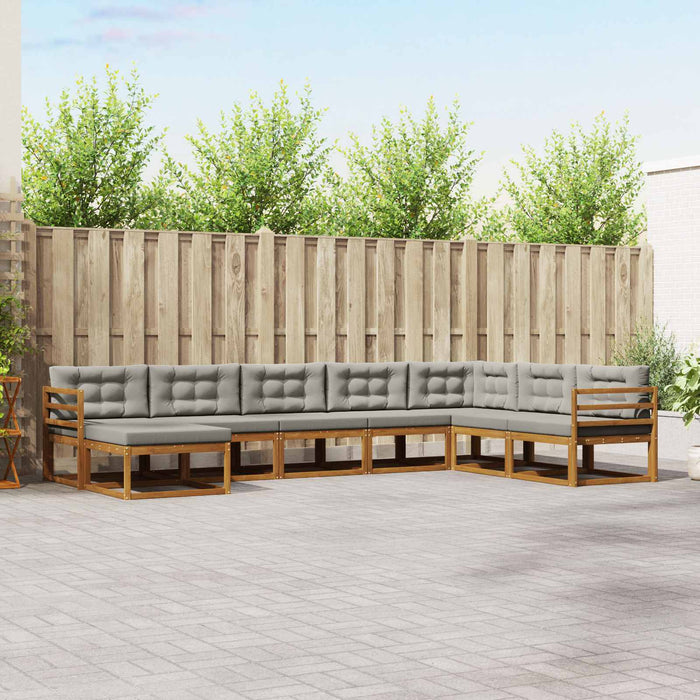 Set de canapele de exterior 8 pcs Gri natural și deschis WALTI
