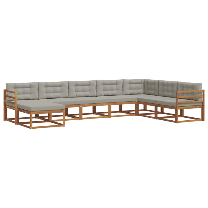 Set de canapele de exterior 8 pcs Gri natural și deschis WALTI