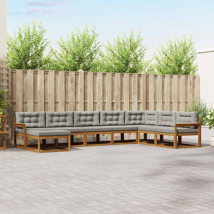 Set de canapele de exterior 8 pcs Gri natural și deschis WALTI