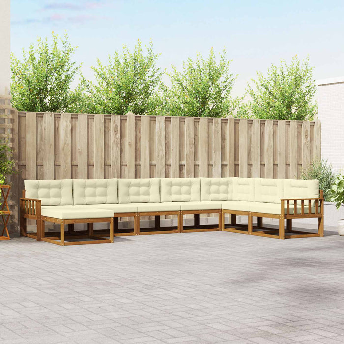 Set de canapele de exterior cu pernă 8 pcs Natural și Crem - WALTI WALTI