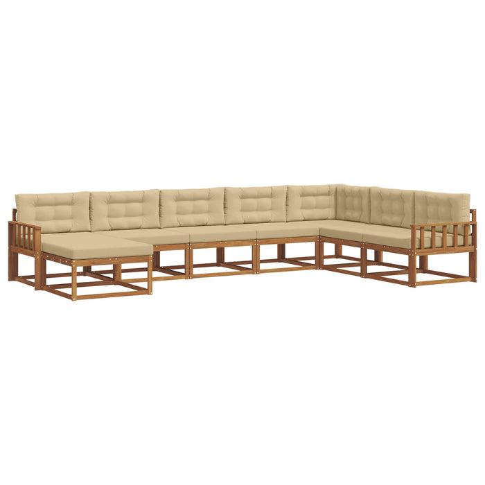 Set de canapele de exterior cu pernă 8 pcs Natural și Bej WALTI
