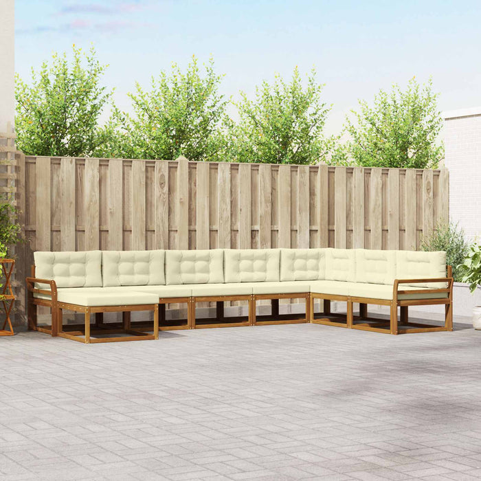 Set de canapele de exterior cu pernă 8 pcs Natural și Crem - WALTI WALTI