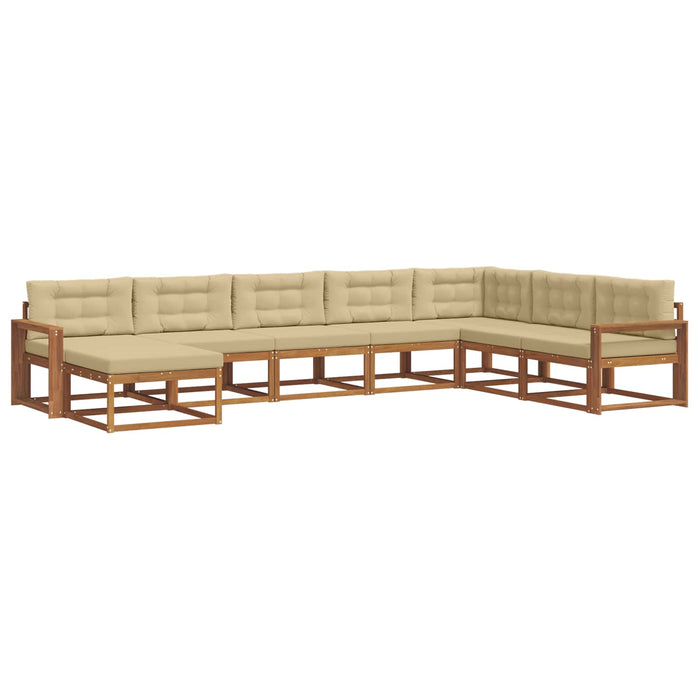 Set de canapele de exterior cu pernă 8 pcs Natural și Bej WALTI