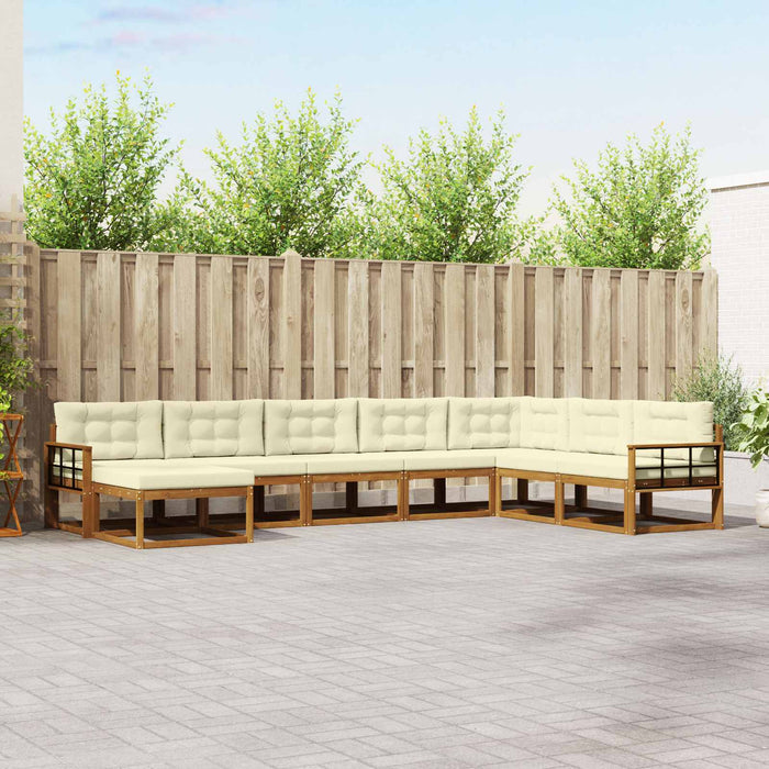Set de canapele de exterior cu pernă 8 pcs Natural și Crem - WALTI WALTI