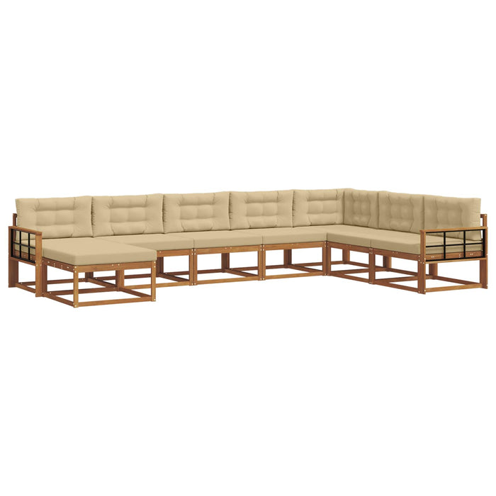 Set de canapele de exterior cu pernă 8 pcs Natural și Bej WALTI