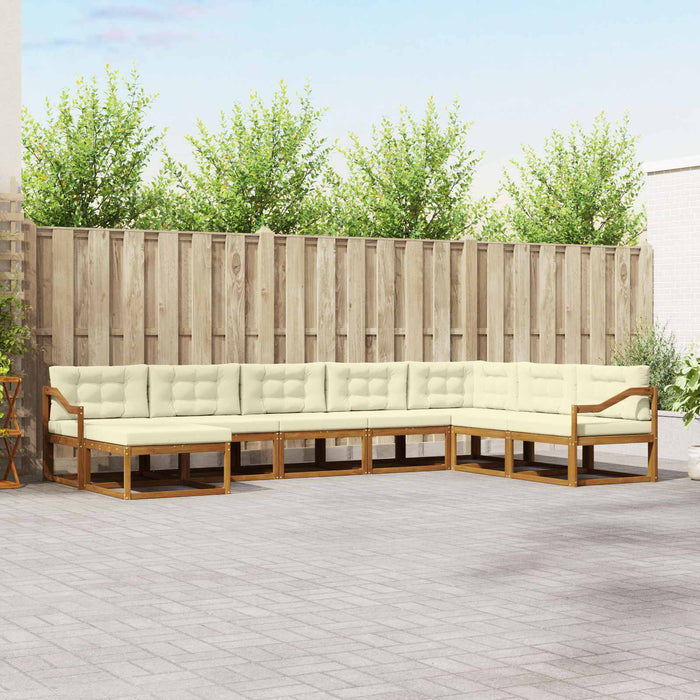 Set de canapele de exterior cu pernă 8 pcs Natural și Crem - WALTI WALTI
