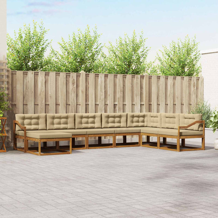 Set de canapele de exterior cu pernă 8 pcs Natural și Bej - WALTI WALTI
