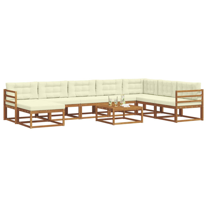 Set de canapele de exterior cu pernă 9 pcs Natural și Crem - WALTI WALTI
