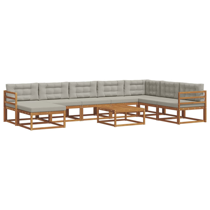 Set de canapele de exterior 9 pcs Gri natural și deschis WALTI