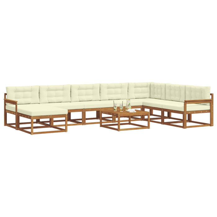 Set de canapele de exterior cu pernă 9 pcs Natural și Crem - WALTI WALTI