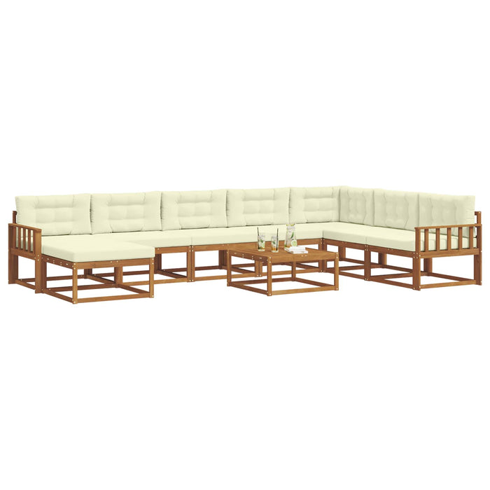 Set de canapele de exterior cu pernă 9 pcs Natural și Crem - WALTI WALTI