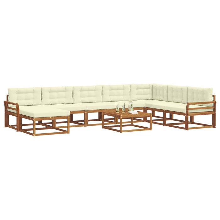 Set de canapele de exterior cu pernă 9 pcs Natural și Crem - WALTI WALTI