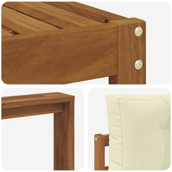 Set de canapele de exterior cu pernă 9 pcs Natural și Crem - WALTI WALTI