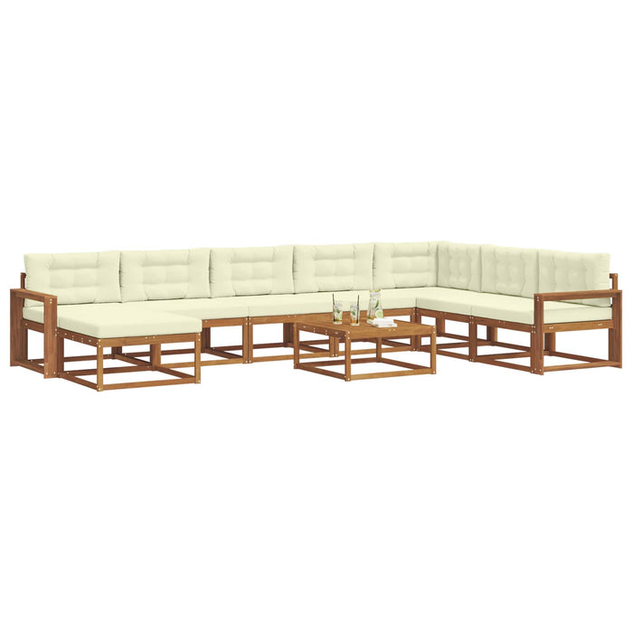 Set de canapele de exterior cu pernă 9 pcs Natural și Crem - WALTI WALTI