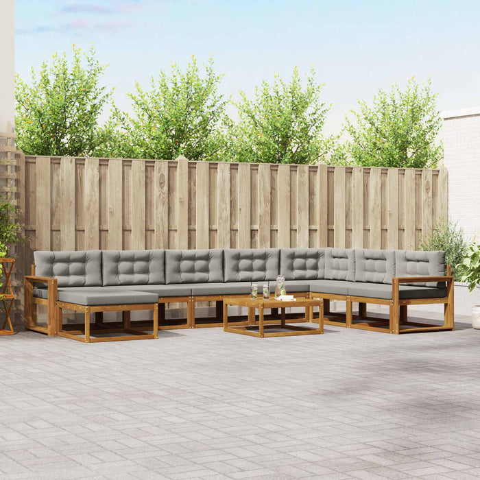Set de canapele de exterior 9 pcs Gri natural și deschis WALTI