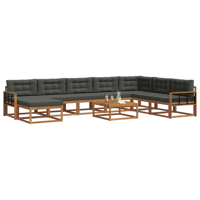 Set de canapele de exterior cu pernă 9 pcs Natural și Antracit - WALTI WALTI