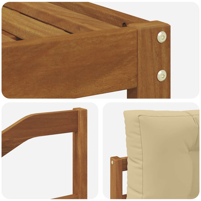 Set de canapele de exterior cu pernă 9 pcs Natural și Bej WALTI